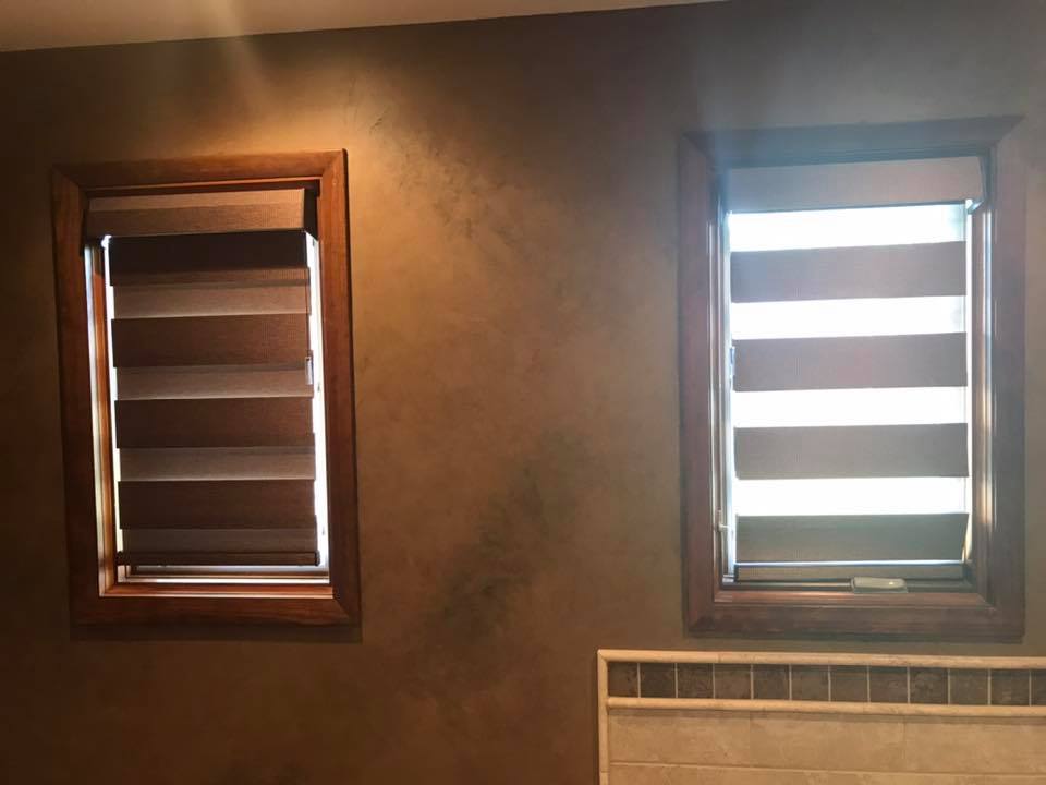 Hunter Douglas Banded Shades, Measured & Installed by Cornerstone Interiors in Great Ben, Kansas